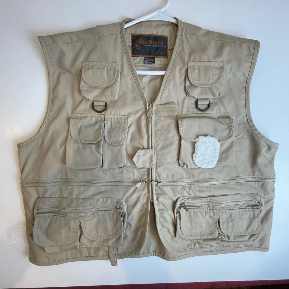 Rio Bravo Outdoor Adventure Clothing Khaki Multi-pocket Vest Fishing Hunting